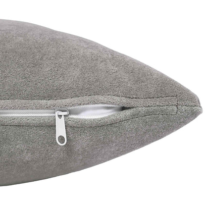 Cushion with Pillow HEERLEN 2 pcs Light Grey Microfiber Fleece