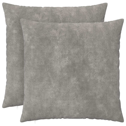 Cushion with Pillow HEERLEN 2 pcs Light Grey Microfiber Fleece