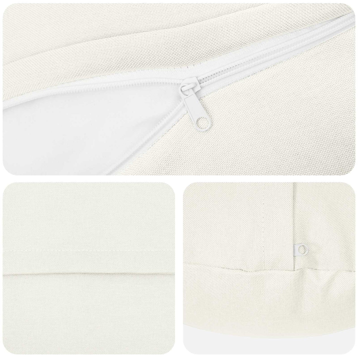 Cushion with Pillow HEERLEN 6 pcs White Fabric