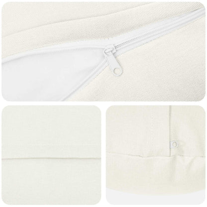 Cushion with Pillow HEERLEN 6 pcs White Fabric