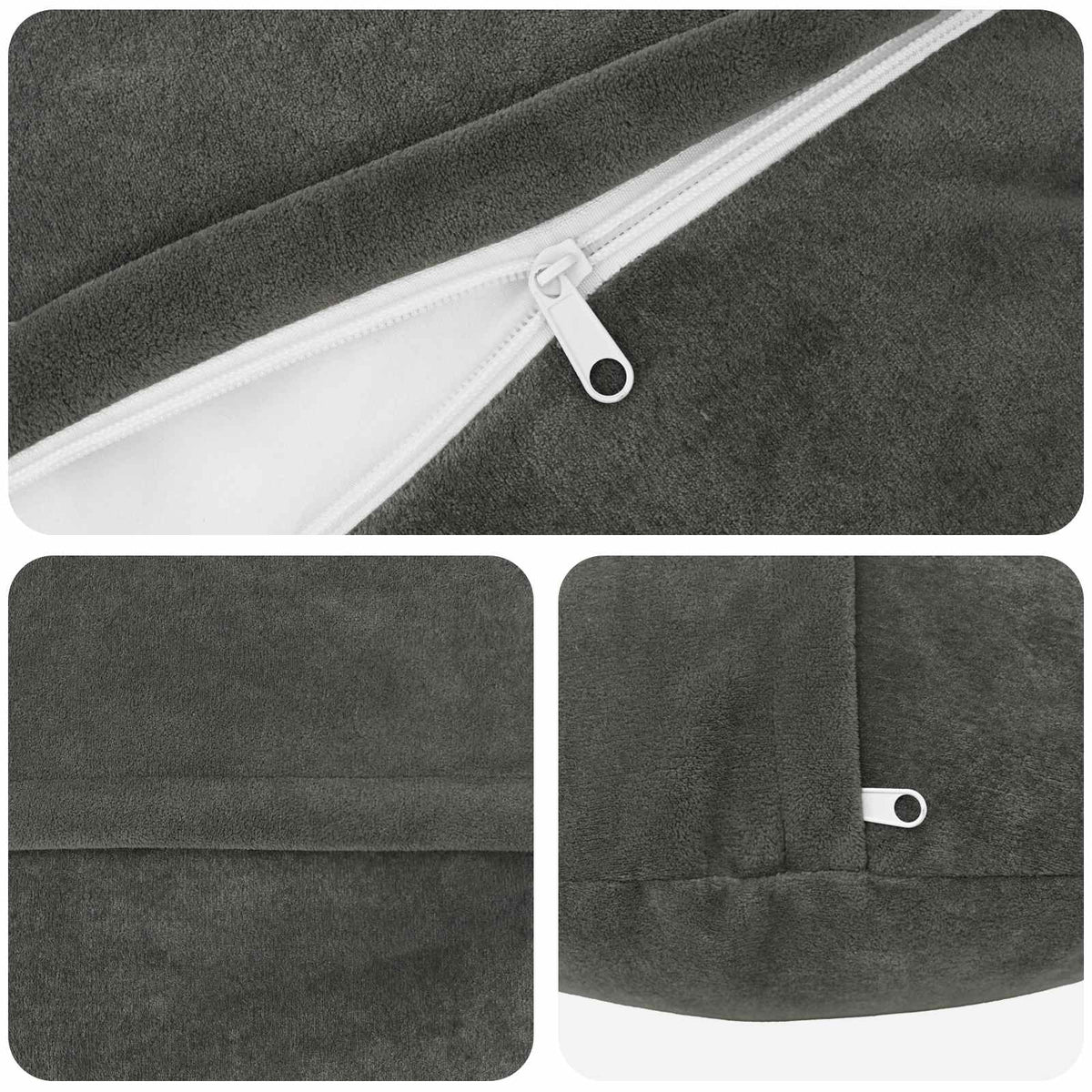Cushion with Pillow HEERLEN 6 pcs Anthracite Microfiber Fleece