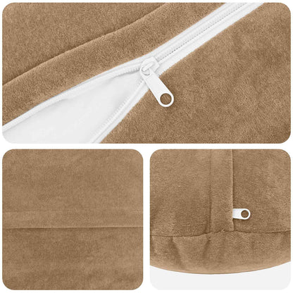 Cushion with Pillow HEERLEN 6 pcs Taupe Microfiber Fleece