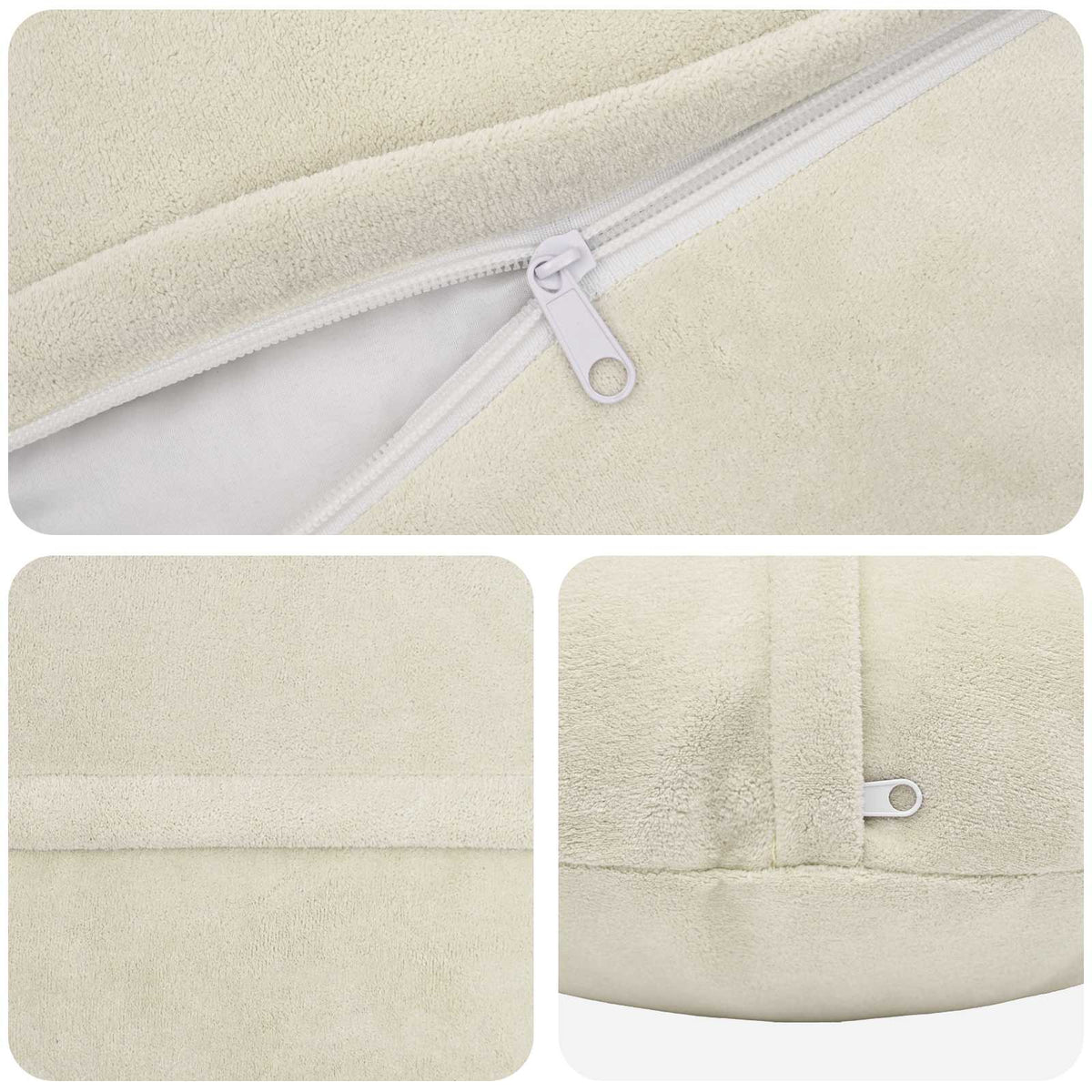 Cushion with Pillow HEERLEN 6 pcs Cream Microfiber Fleece