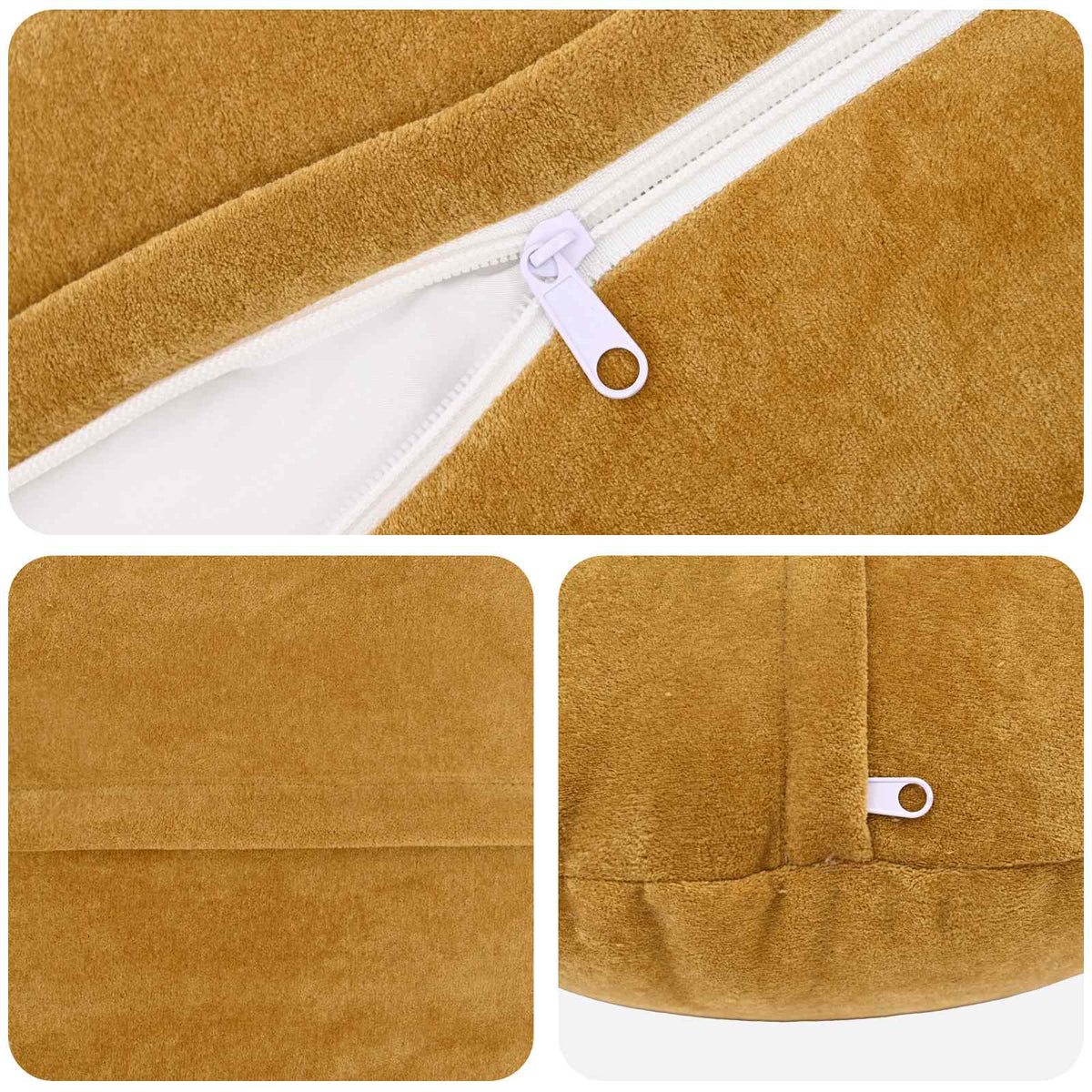 Cushion with Pillow HEERLEN 6 pcs Yellow Microfiber Fleece