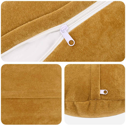 Cushion with Pillow HEERLEN 6 pcs Yellow Microfiber Fleece