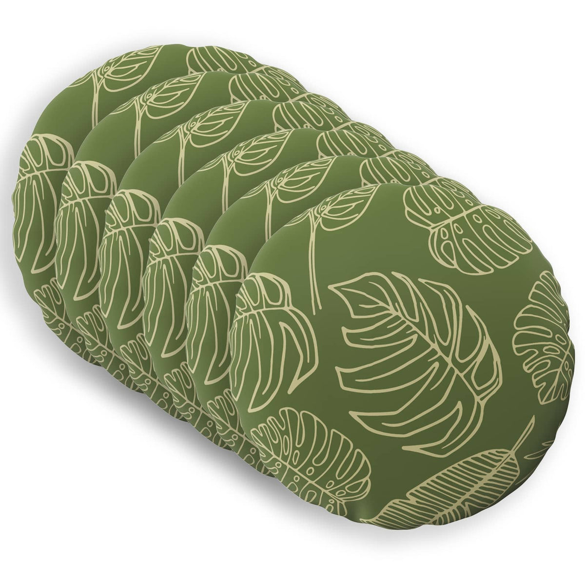 Throw Pillow 6 pcs HEERLEN Leaf Design Dia. 50 cm Polyester