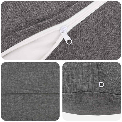 Cushion with Pillow HEERLEN 6 pcs Light Grey Fabric