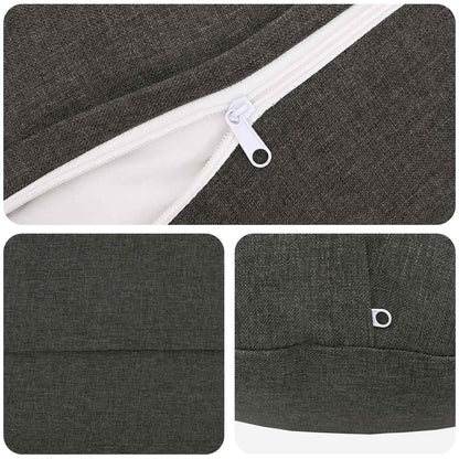Cushion with Pillow HEERLEN 6 pcs Dark Grey Fabric