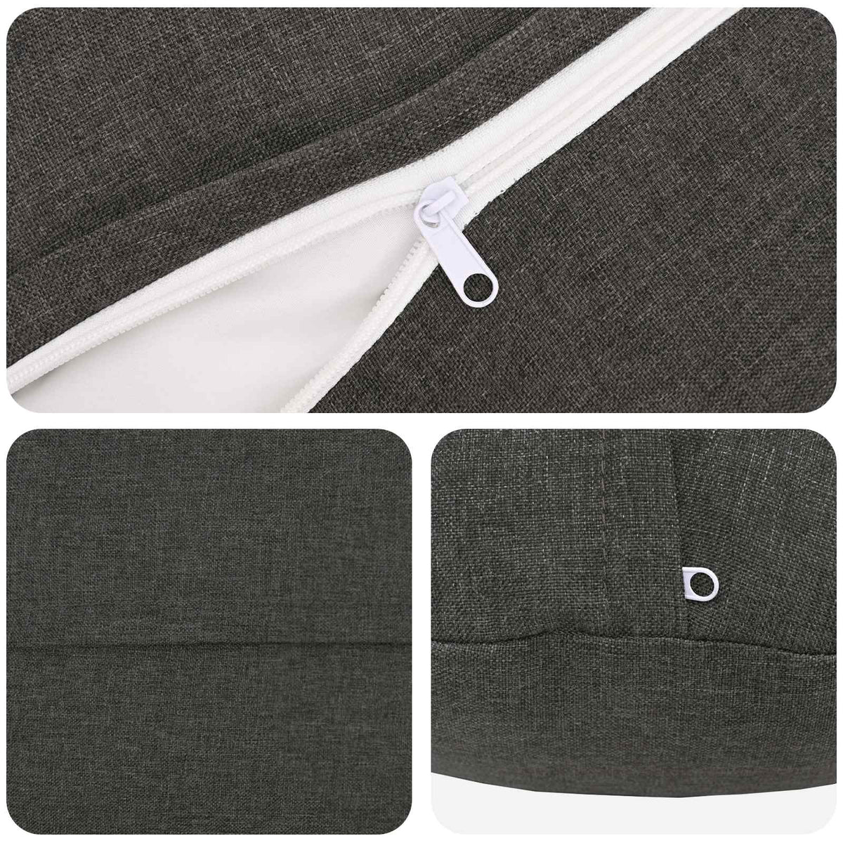 Throw Pillow 6 pcs HEERLEN Dark Grey Dia. 60 cm Fabric