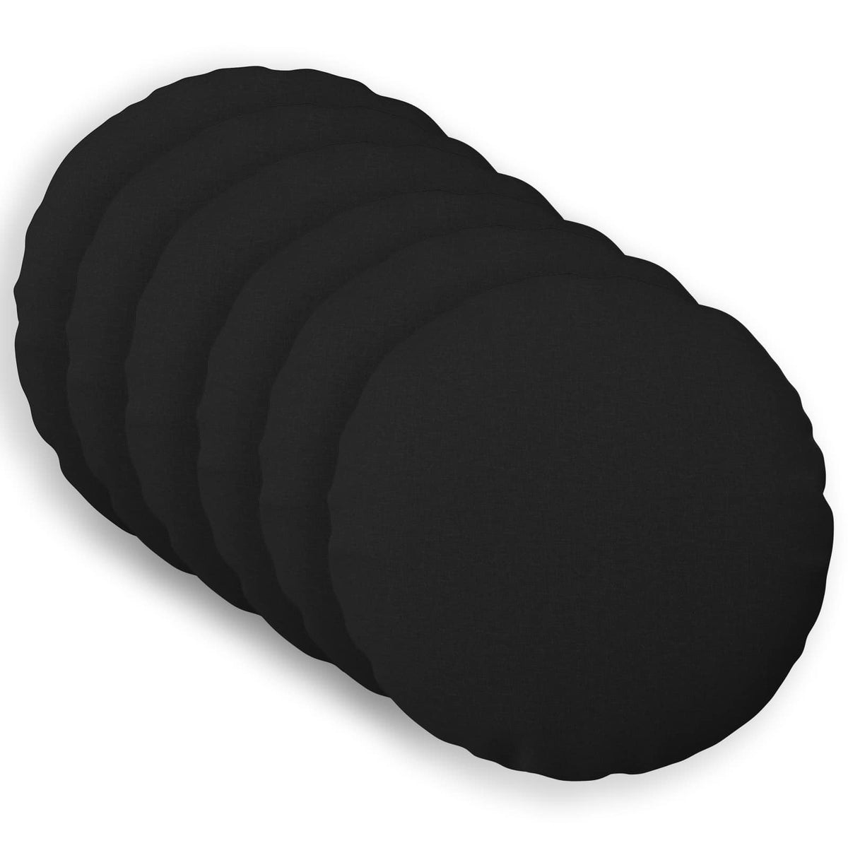 Throw Pillow 6 pcs HEERLEN Black Dia. 60 cm Fabric