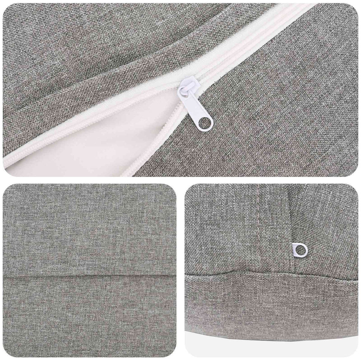 Throw Pillow 6 pcs HEERLEN Cloud Grey Dia. 60 cm Fabric