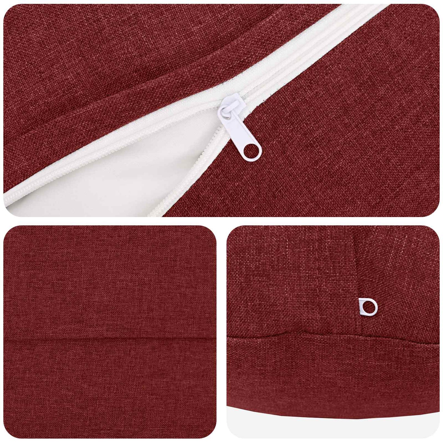 Cushion with Pillow HEERLEN 6 pcs Wine Red Fabric
