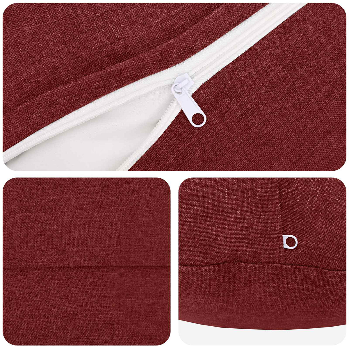 Throw Pillow 6 pcs HEERLEN Wine Red Dia. 60 cm Fabric