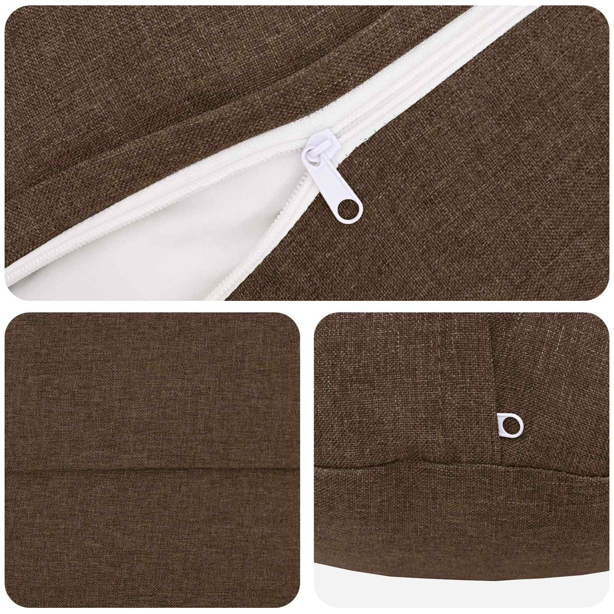 Cushion with Pillow HEERLEN 2 pcs Brown Fabric