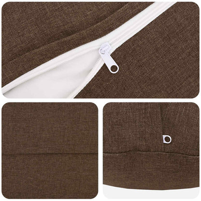 Cushion with Pillow HEERLEN 6 pcs Brown Fabric