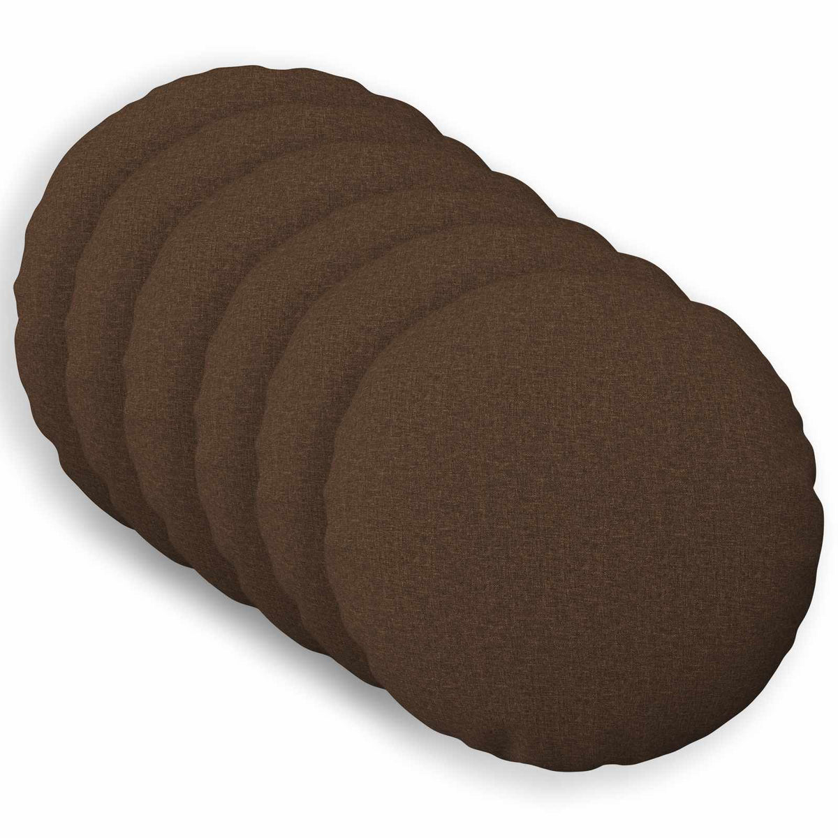 Throw Pillow 6 pcs HEERLEN Brown Dia. 60 cm Fabric