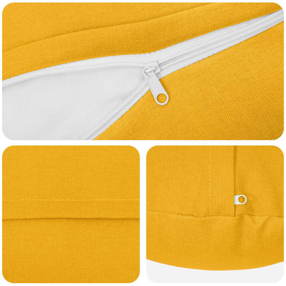 Cushion with Pillow HEERLEN 6 pcs Light Yellow Fabric