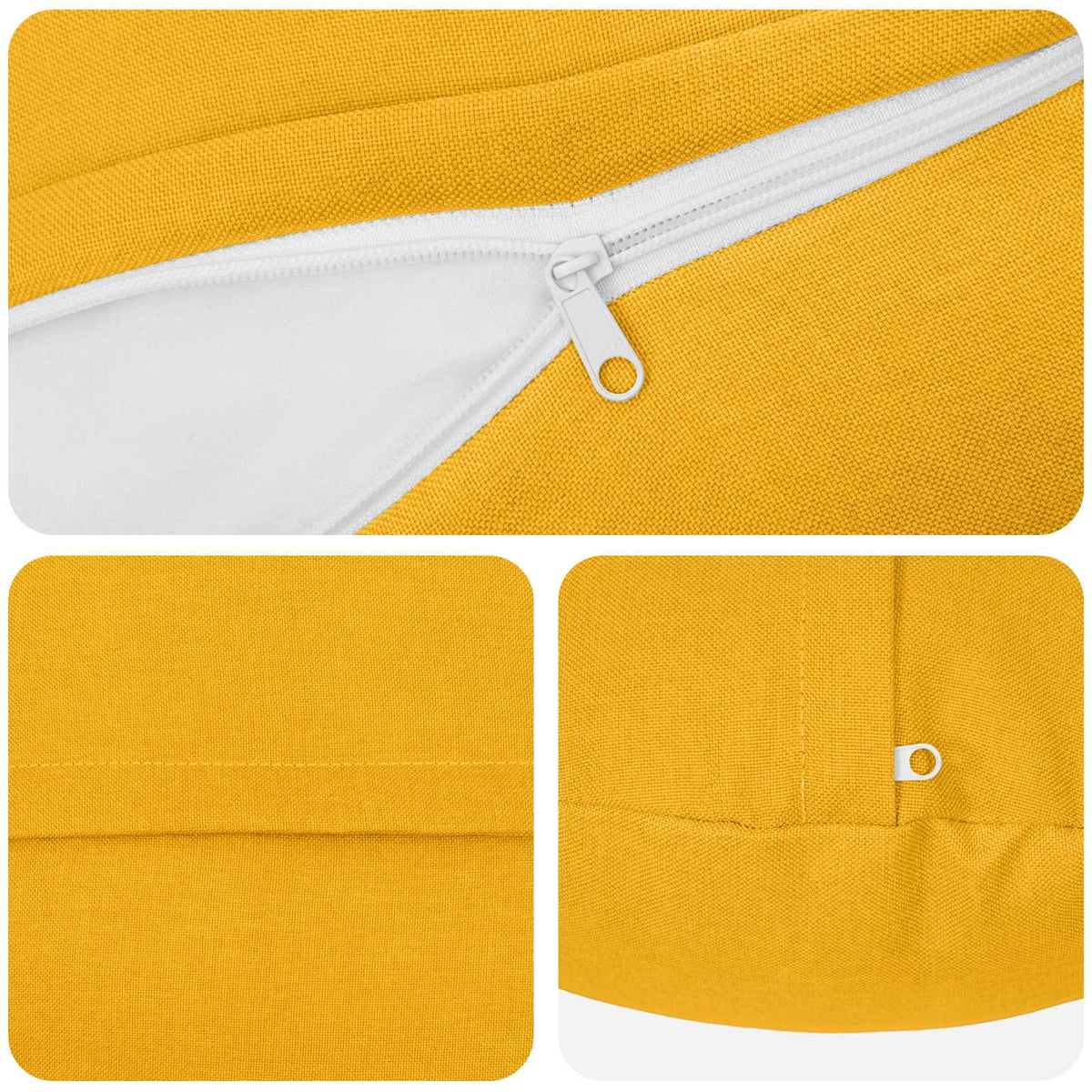 Throw Pillow 6 pcs HEERLEN Light Yellow Dia. 60 cm Fabric