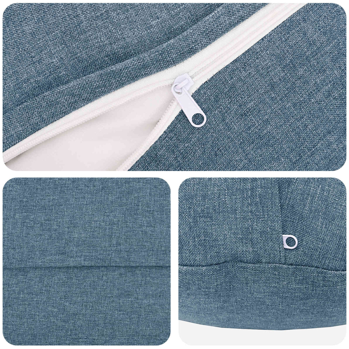 Throw Pillow 6 pcs HEERLEN Jeans Blue Dia. 60 cm Fabric
