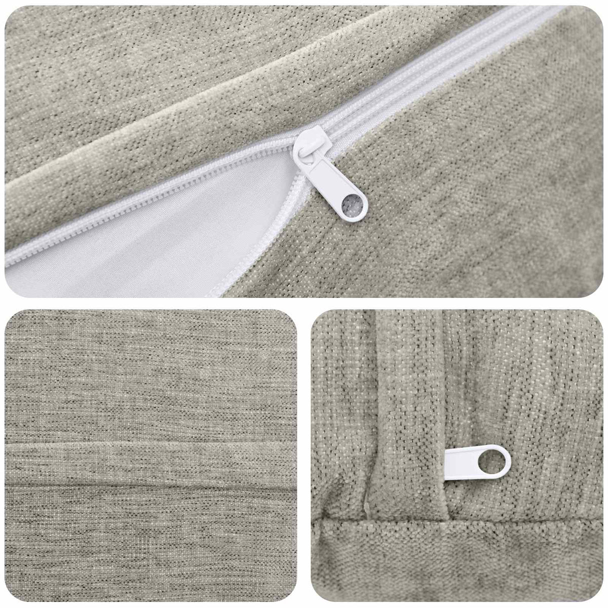 Throw Pillow 6 pcs HEERLEN Light Grey Dia. 60 cm