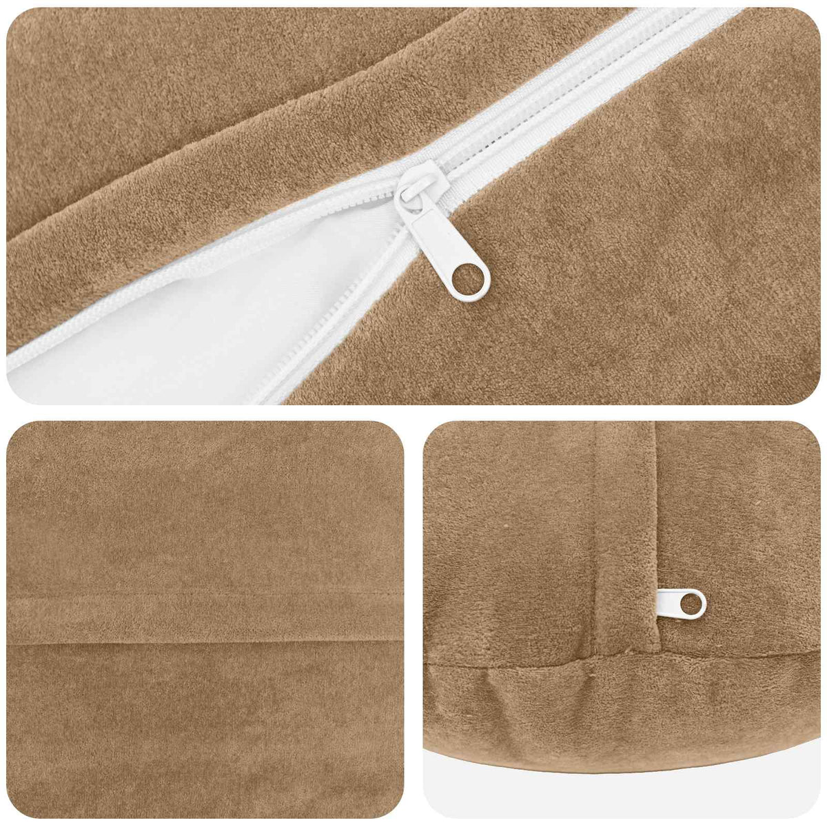 Cushion with Pillow HEERLEN 6 pcs Taupe Microfiber Fleece