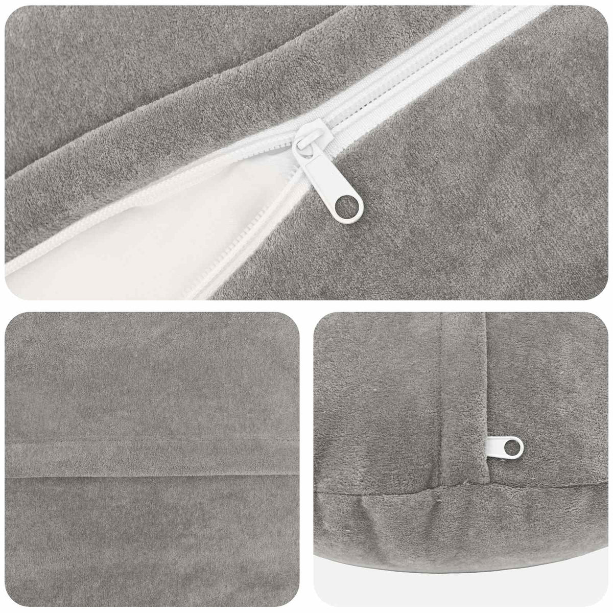 Cushion with Pillow HEERLEN 6 pcs Light Grey Microfiber Fleece