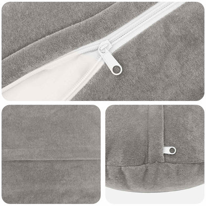 Cushion with Pillow HEERLEN 6 pcs Light Grey Microfiber Fleece