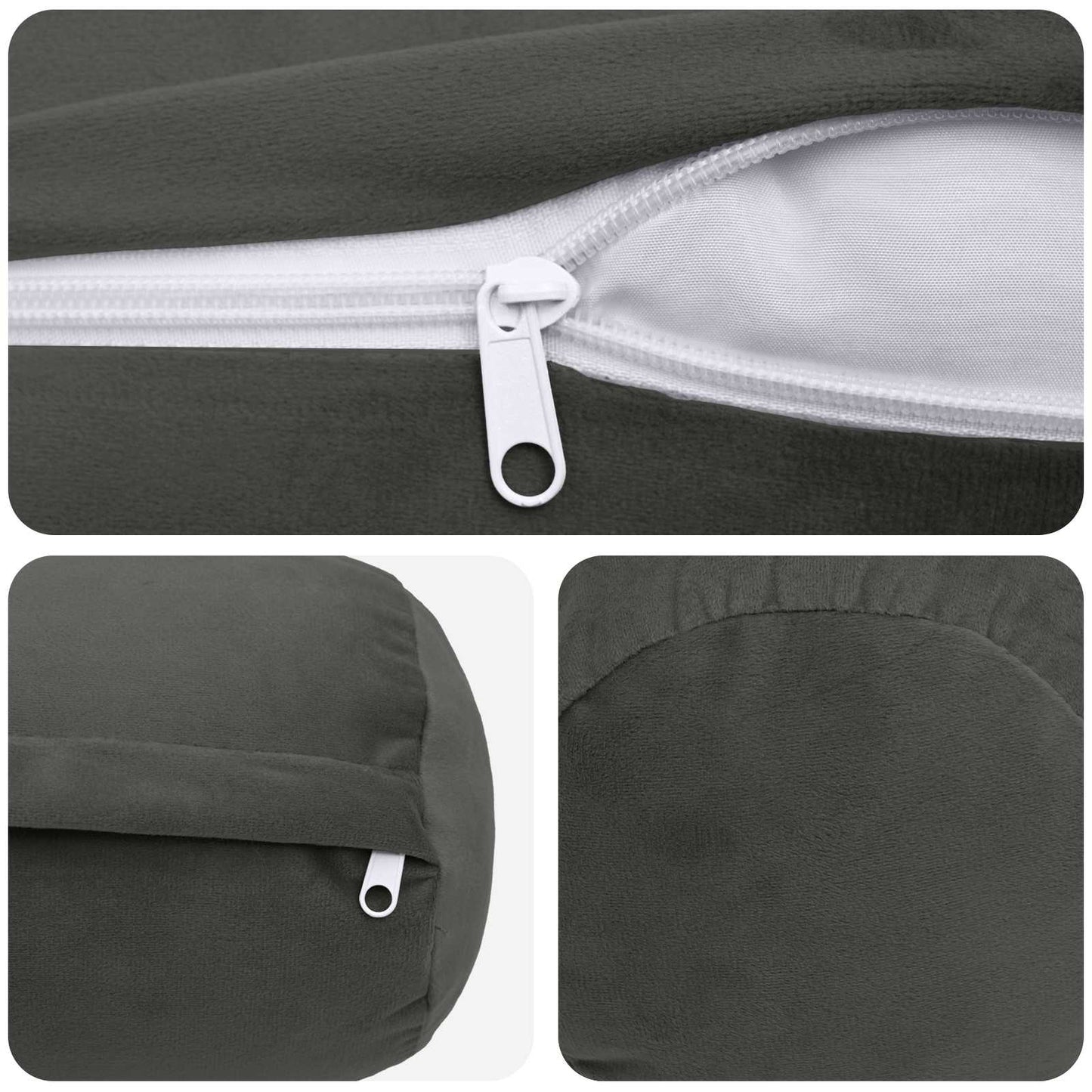 Cushion with Pillow HEERLEN 6 pcs Dark Grey Velvet