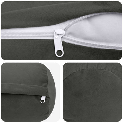 Cushion with Pillow HEERLEN 6 pcs Dark Grey Velvet