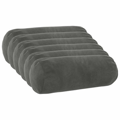 Cushion with Pillow HEERLEN 6 pcs Dark Grey Velvet