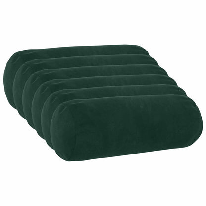 Cushion with Pillow HEERLEN 6 pcs Dark Green Velvet
