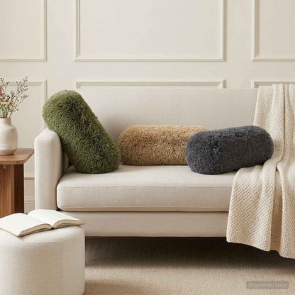 Cushion with Pillow HEERLEN 6 pcs Light Grey PV Fleece