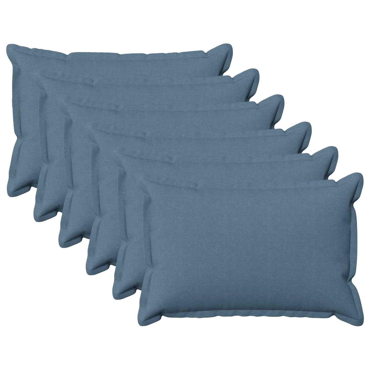 Cushion with Pillow HOUTEN 6 pcs Jeans Blue Faux Linen