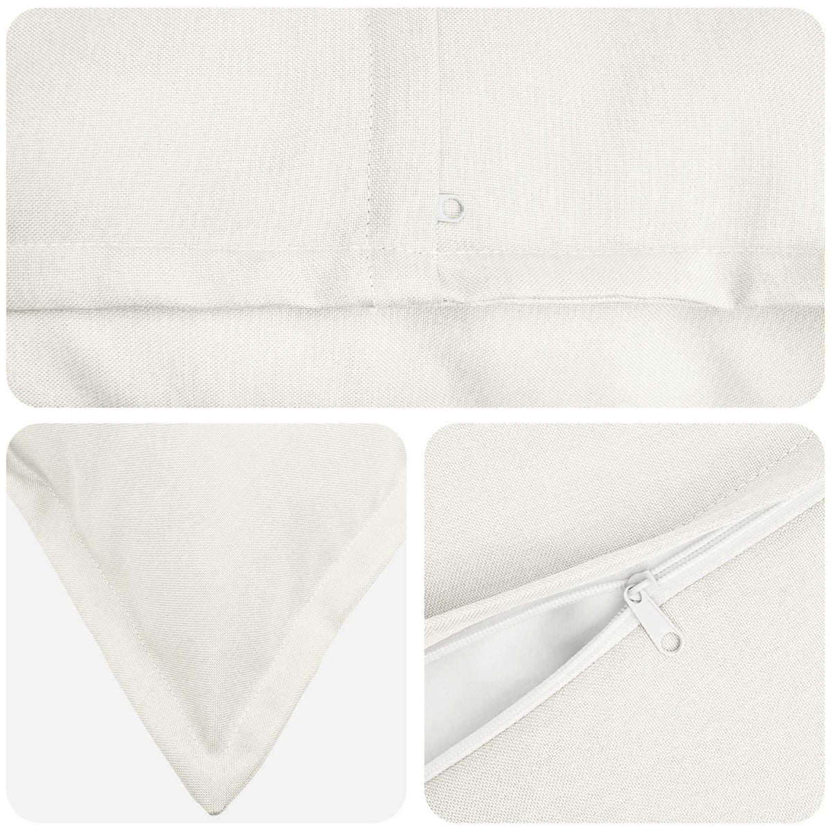 Throw Pillow 12 pcs HOUTEN White 40 x 40 cm Faux Linen
