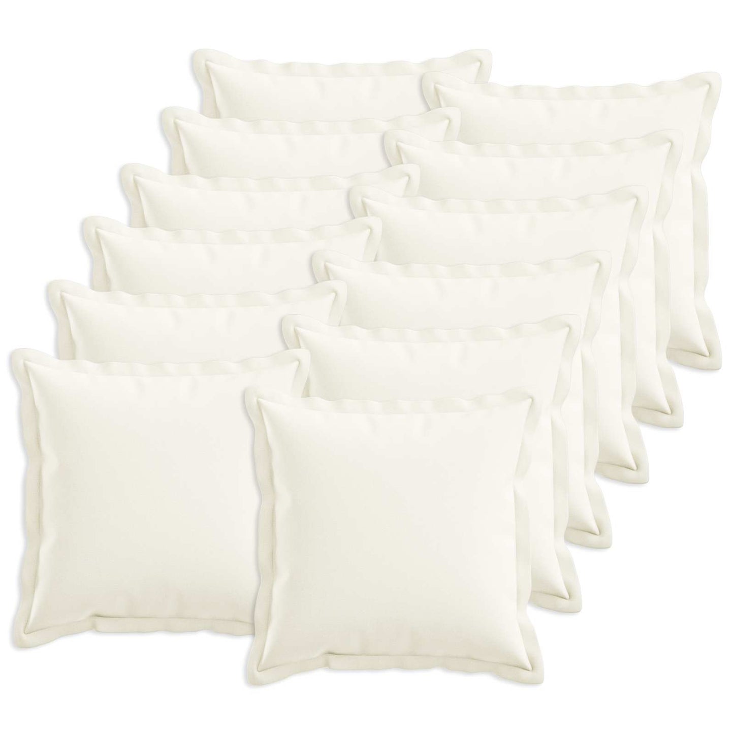 Cushion with Pillow HOUTEN 12 pcs White Faux Linen
