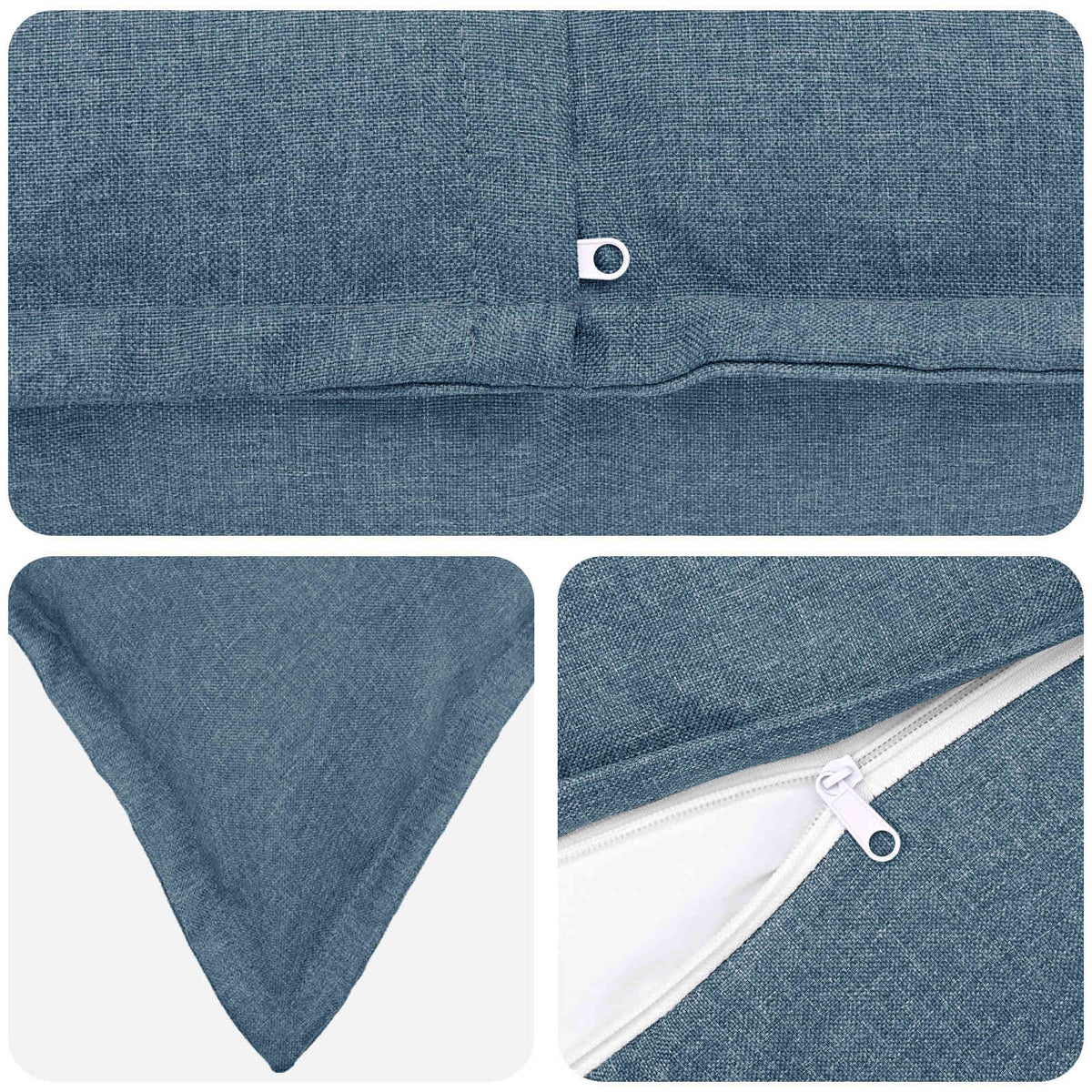 Cushion with Pillow HOUTEN 12 pcs Jeans Blue Faux Linen
