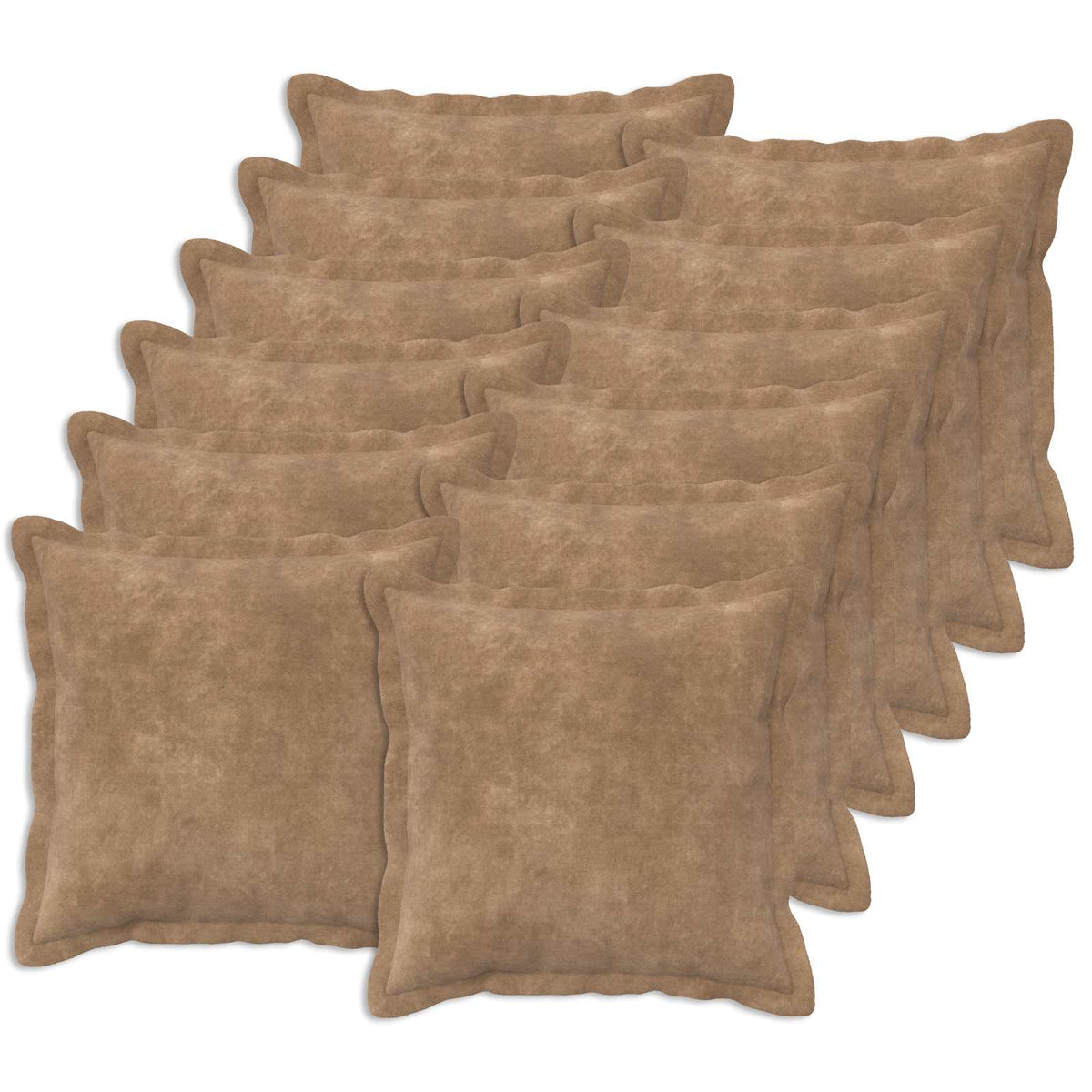 Cushion with Pillow HOUTEN 12 pcs Taupe Microfiber Fleece