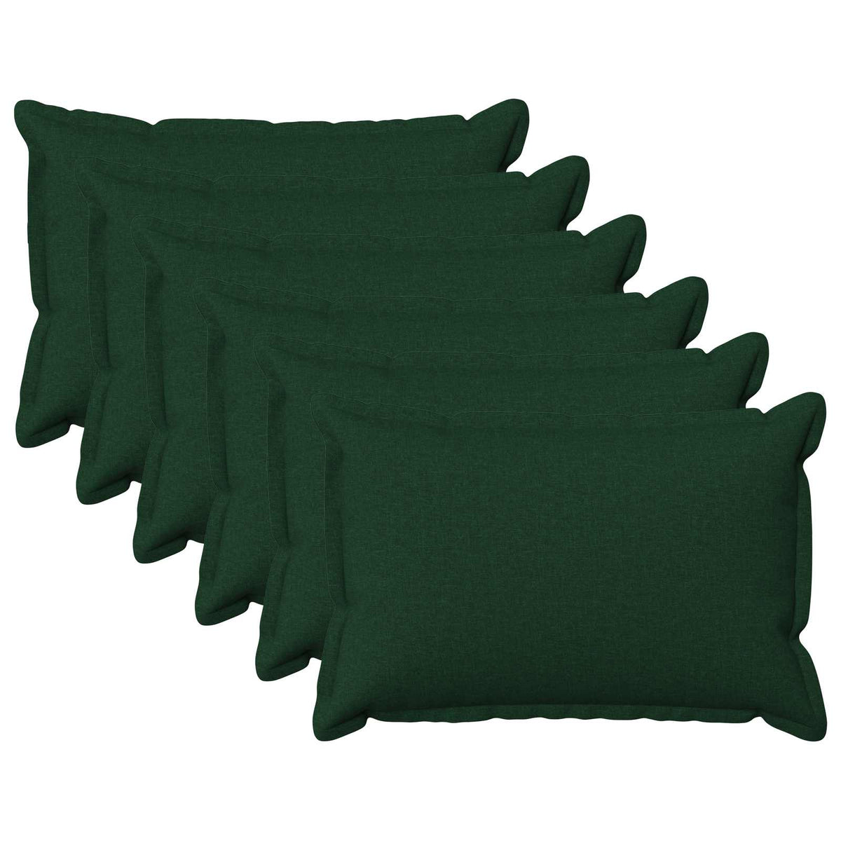 Cushion with Pillow HOUTEN 6 pcs Dark Green Faux Linen
