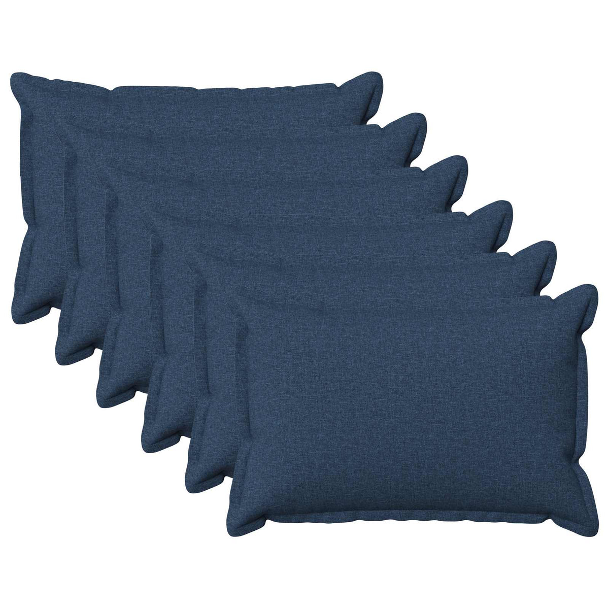 Throw Pillow 6 pcs HOUTEN Blue 40 x 60 cm Faux Linen