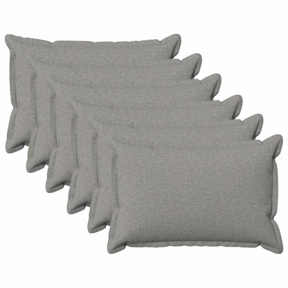 Throw Pillow 6 pcs HOUTEN Cloud Grey 40 x 60 cm Faux Linen
