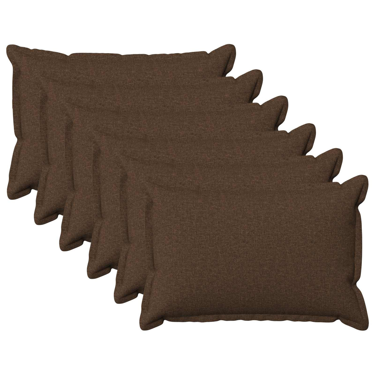 Cushion with Pillow HOUTEN 6 pcs Brown Faux Linen