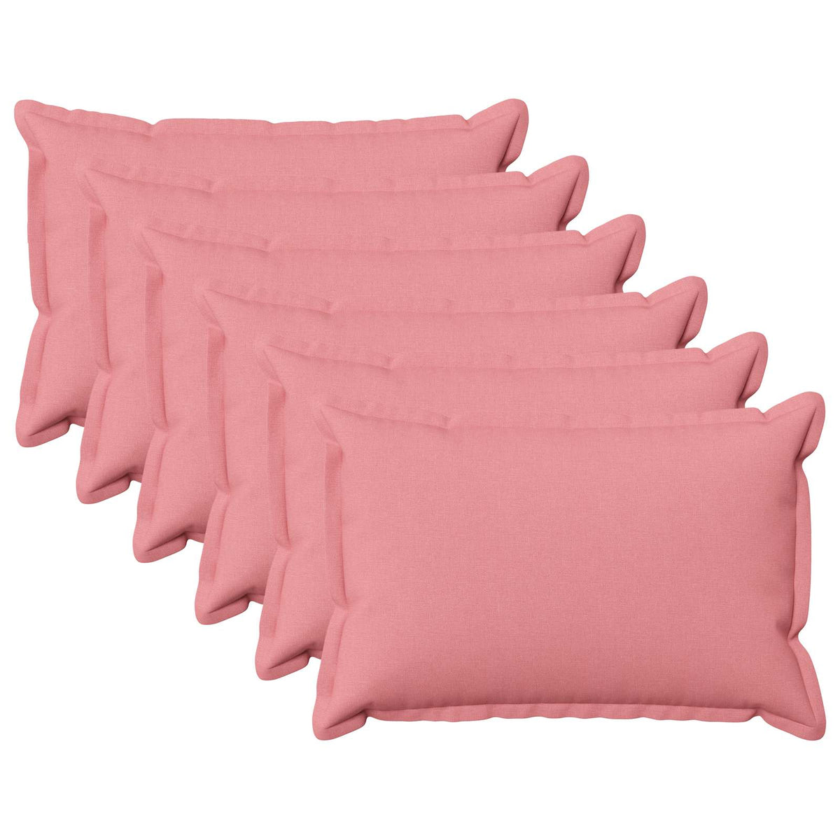 Throw Pillow 6 pcs HOUTEN Pink 40 x 60 cm Faux Linen
