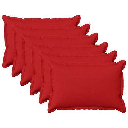 Cushion with Pillow HOUTEN 6 pcs Red Faux Linen