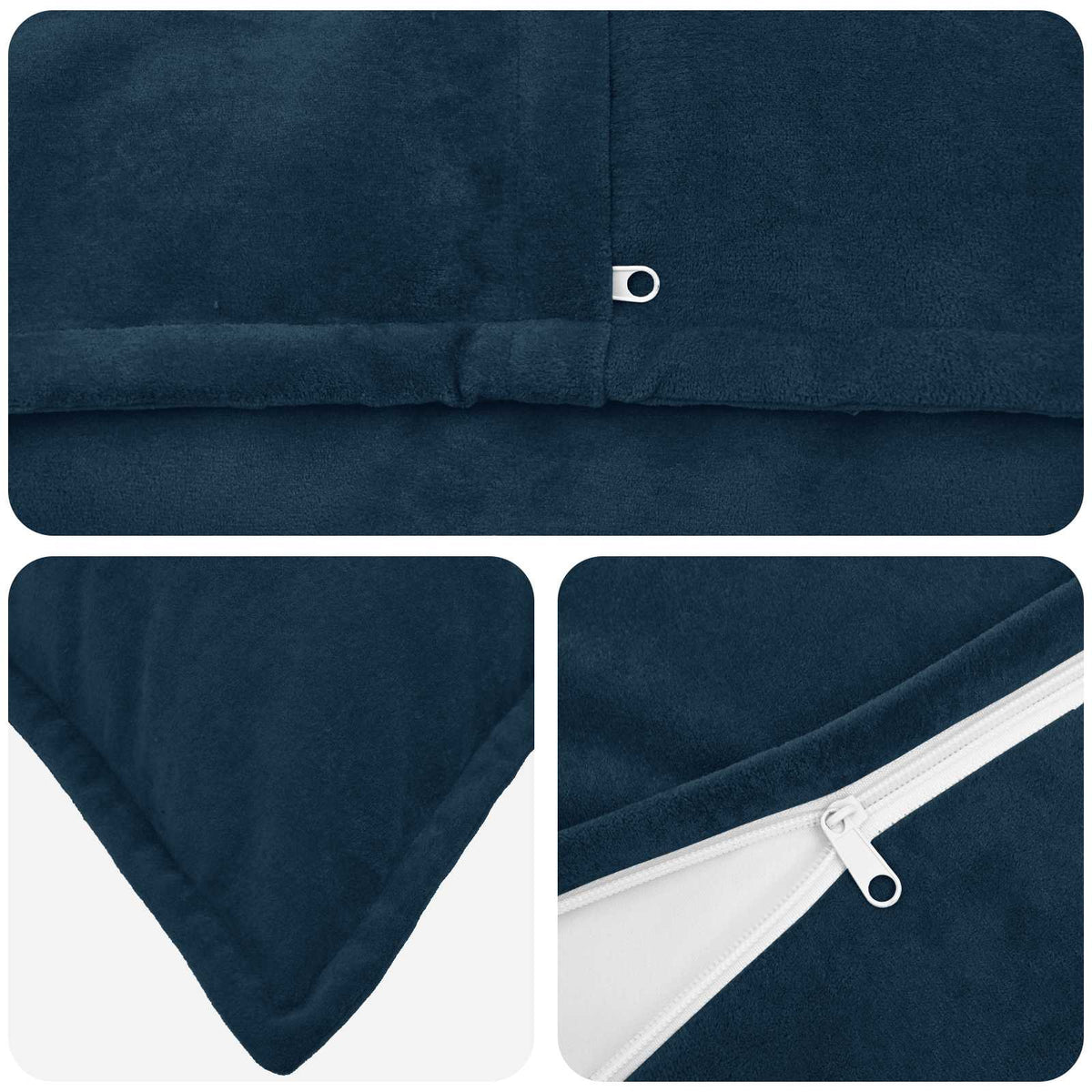 Cushion with Pillow HOUTEN 6 pcs Blue Microfiber Fleece
