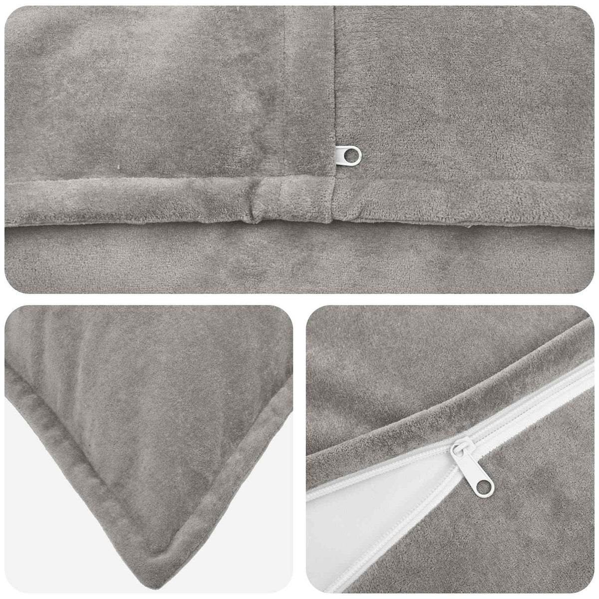 Cushion with Pillow HOUTEN 6 pcs Light Grey Microfiber Fleece