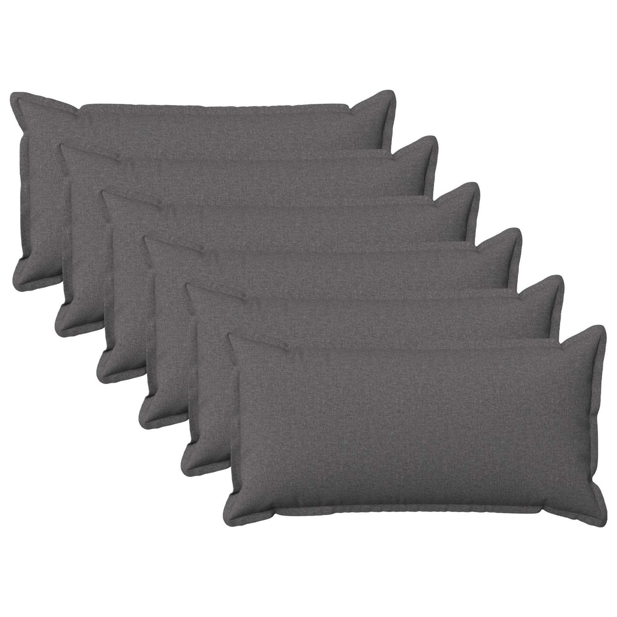 Throw Pillow 6 pcs HOUTEN Light Grey 40 x 70 cm Faux Linen
