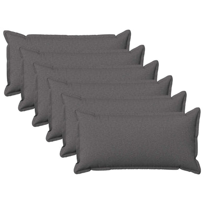 Throw Pillow 6 pcs HOUTEN Light Grey 40 x 70 cm Faux Linen