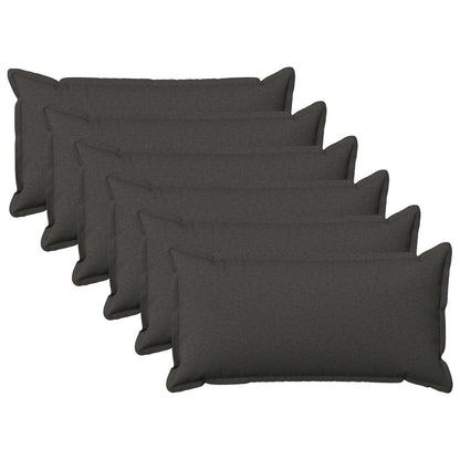Cushion with Pillow HOUTEN 6 pcs Dark Grey Faux Linen