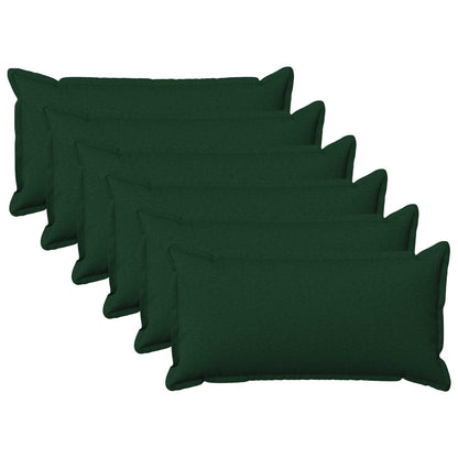 Throw Pillow 6 pcs HOUTEN Dark Green 40 x 70 cm Faux Linen