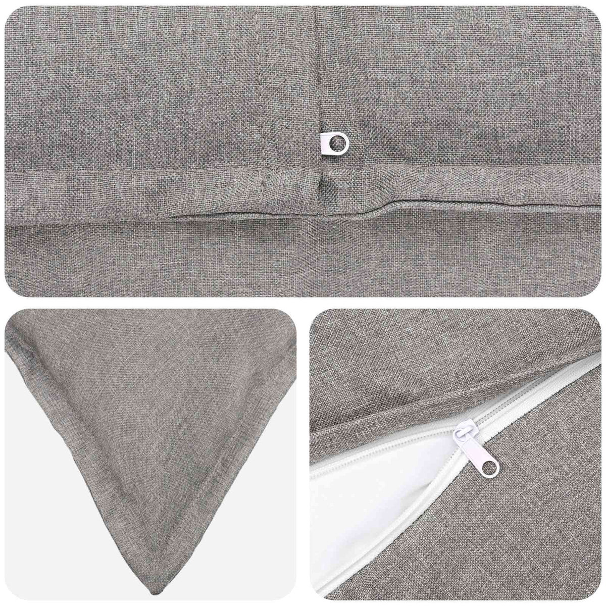 Cushion with Pillow HOUTEN 6 pcs Cloud Grey Faux Linen